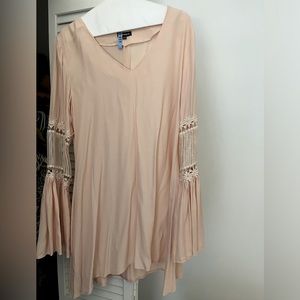 70s style flair sleeve dress